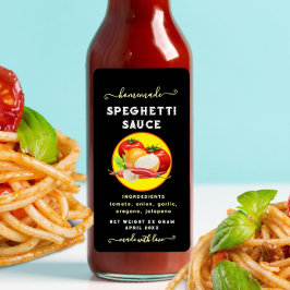Hemmagjord brinnande anpassad etikett för spaghett adressetikett