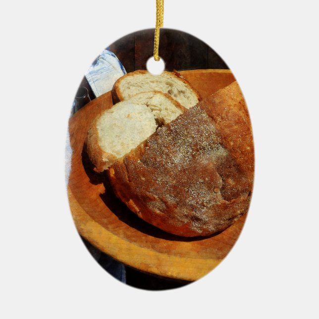 Hemmagjord Bröd Julgransprydnad Keramik (Framsidan)