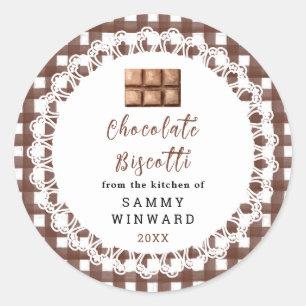 Hemmagjord Choklad Biscotti Etikett