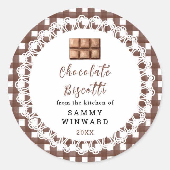 Hemmagjord Choklad Biscotti Etikett (Framsida)