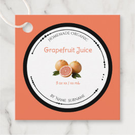 Hemmagjord Ekologisk Grapefrukt Juice Etikett