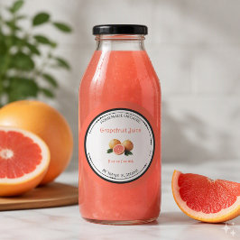 Hemmagjord Ekologisk Grapefruktjuice Etikett Klist