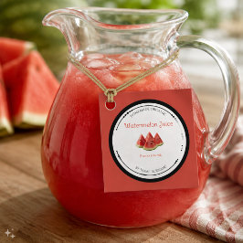 Hemmagjord Ekologisk Vattenmelonjuice Etikett