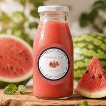 Hemmagjord Ekologisk Vattenmelonjuice Etikett Klis
