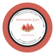 Hemmagjord Ekologisk Vattenmelonjuice Etikett Klis