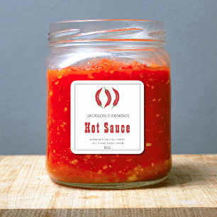 Hemmagjord het sauce   Chili sås  Etikett