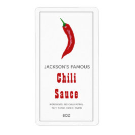 Hemmagjord het sauce | Chili sås Etikett Fraktsedel