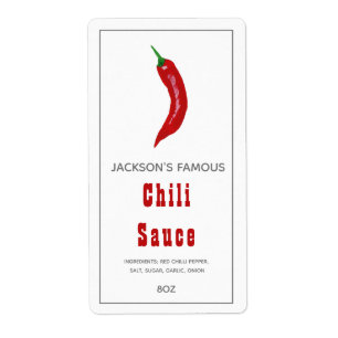 Hemmagjord het sauce   Chili sås Etikett Fraktsedel