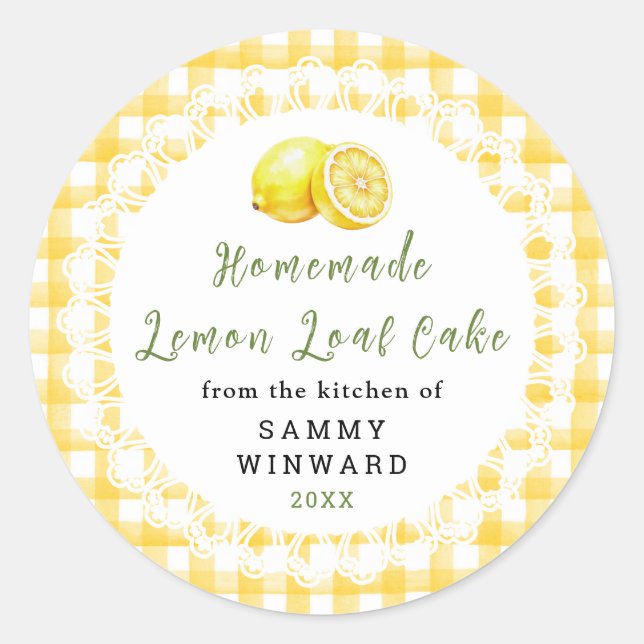 Hemmagjord Lemonadkaka Etikett (Framsida)