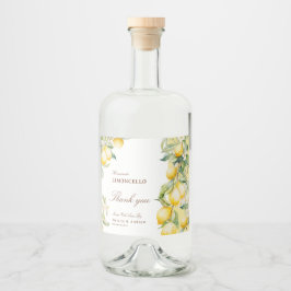 Hemmagjord Limoncello Akvarell Citroner Tack Spritflaskor Etikett