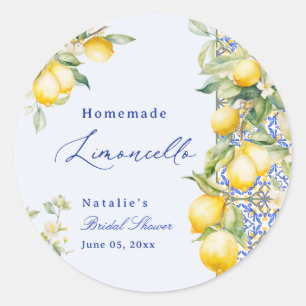 Hemmagjord Limoncello Bröllopsshower Tack Runt Klistermärke