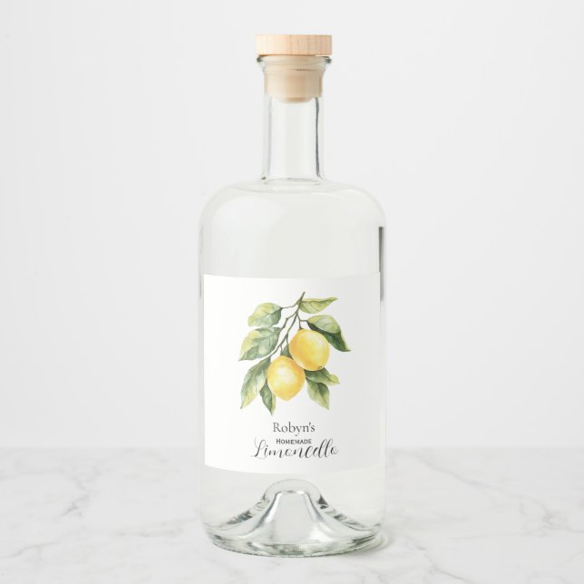 Hemmagjord Limoncello-etikett Spritflaskor Etikett (Framsida)