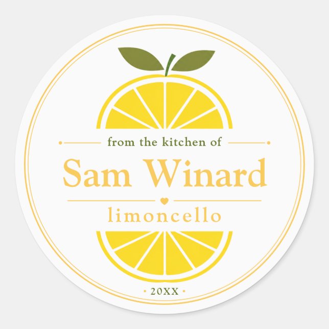 Hemmagjord Limoncello Köks Etikett (Framsida)