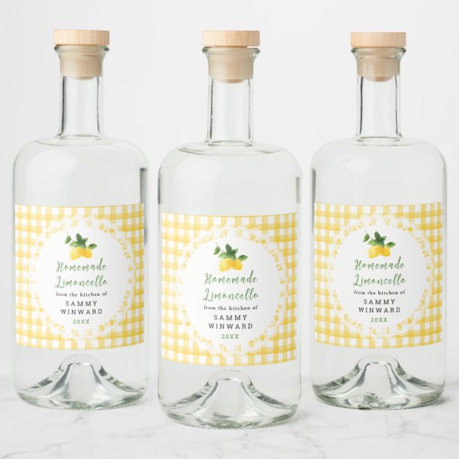 Hemmagjord Limoncello-spritsetikett Spritflaskor Etikett (Flaskor)