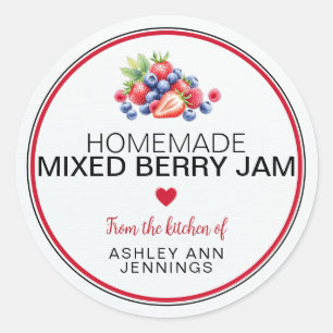 Hemmagjord Mixed Berry Sylt Etikett Personlig