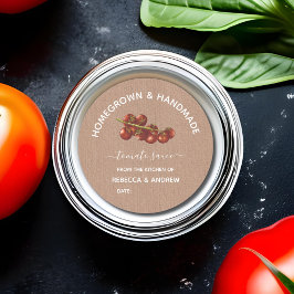 Hemmagjord och Handgjord Kraft Tomatsås Murad Burk Runt Klistermärke