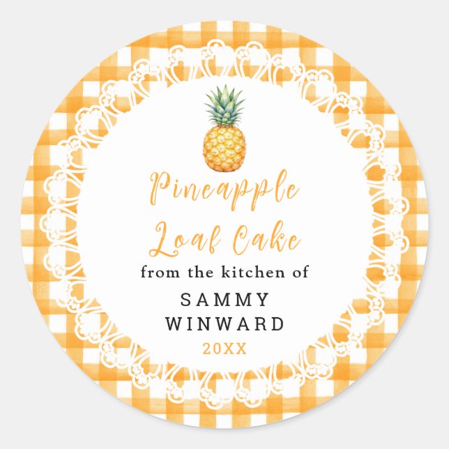 Hemmagjord Pineapplepaj etikett (Framsida)