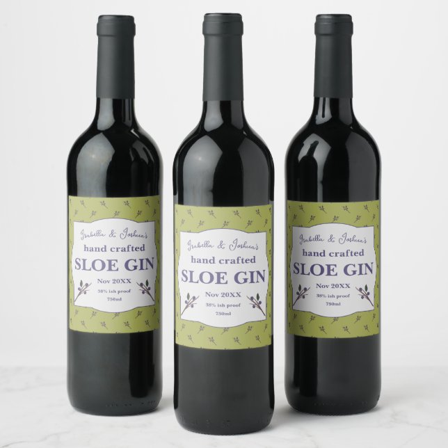 Hemmagjord Sloe Gin-etikett Vinflaska Etikett (Flaskor)
