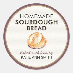 Hemmagjord Sourdough Bröd Etikett Klistermärken fö