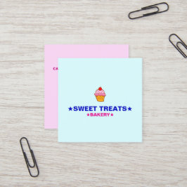 Hemmagjorda Cupcakes | Logo & Minimalistisk Hemma  Fyrkantigt Visitkort