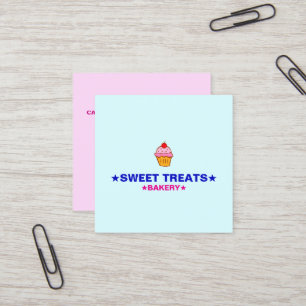 Hemmagjorda Cupcakes Logo & Minimalistisk Hemma Fyrkantigt Visitkort