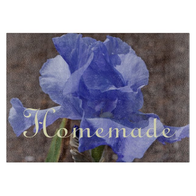 Hemmagjorda presenter glasskärbräda Iris Blommor (Framsidan)