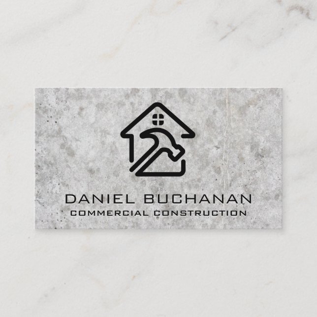 Hemmahammer-Logotyp | Betong | Bygg Visitkort (Framsida)