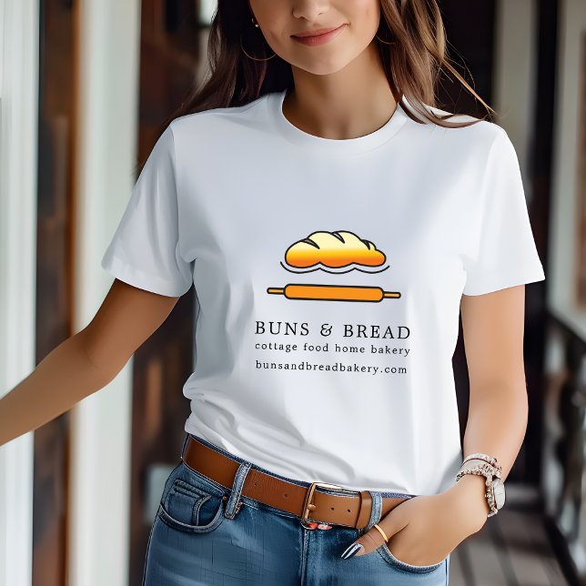 Hemmakök Bageri Anställdas Uniform T Shirt (Cottage Food Home Bakery Bread Logo Uniform T-Shirt)