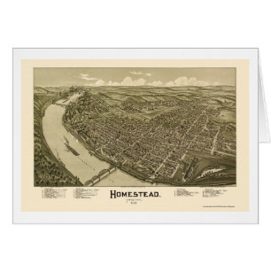 Hemman panorama- karta för PA - 1902 Hälsningskort