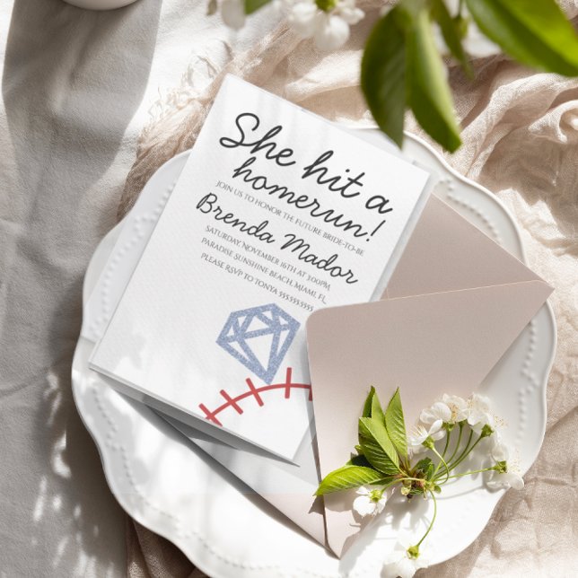 Hemmaplan Bröllopsfest Tema Baseboll Inbjudningar (Skapare uppladdad)
