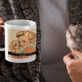 Hemmavarande hundmamma Roligt retro 50-tals talesä Kaffemugg
