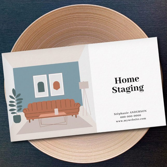 Hemmellanlagring och Insida-dekorator Visitkort (Home Staging & Interior Decorator Business Card)