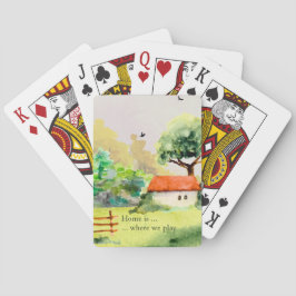 Hemmet är... Akvarell Landsbygd Casinokort