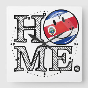 Hemmet är Costa Rica som ler Fyrkantig Klocka