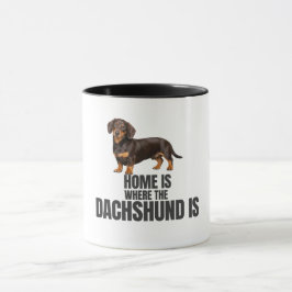 Hemmet är där chokladen & den solbrända Dachshunde Mugg