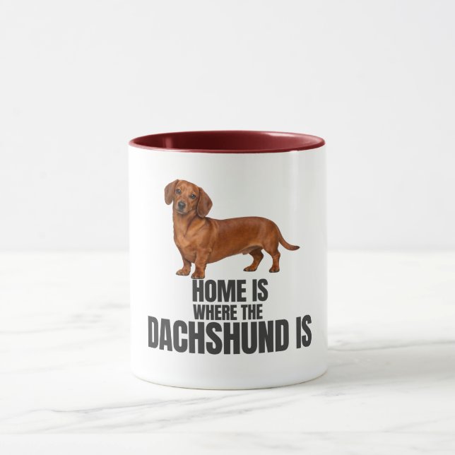 Hemmet är där den röda dachshunden är kaffemuggen mugg (Center)