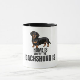 Hemmet är där den svarta och tan Dachshunden är ka Mugg