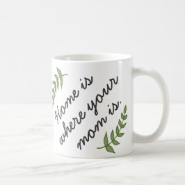Hemmet är där din mamma är mors dag-gåva modern kaffemugg