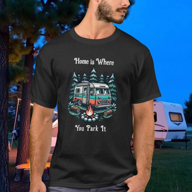 Hemmet är där du parkerar det | Camping Thned T Shirt (Skapare uppladdad)