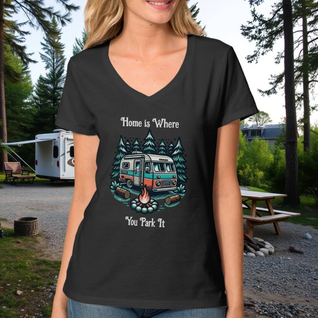 Hemmet är där du parkerar det | Camping Thned T Shirt (Skapare uppladdad)