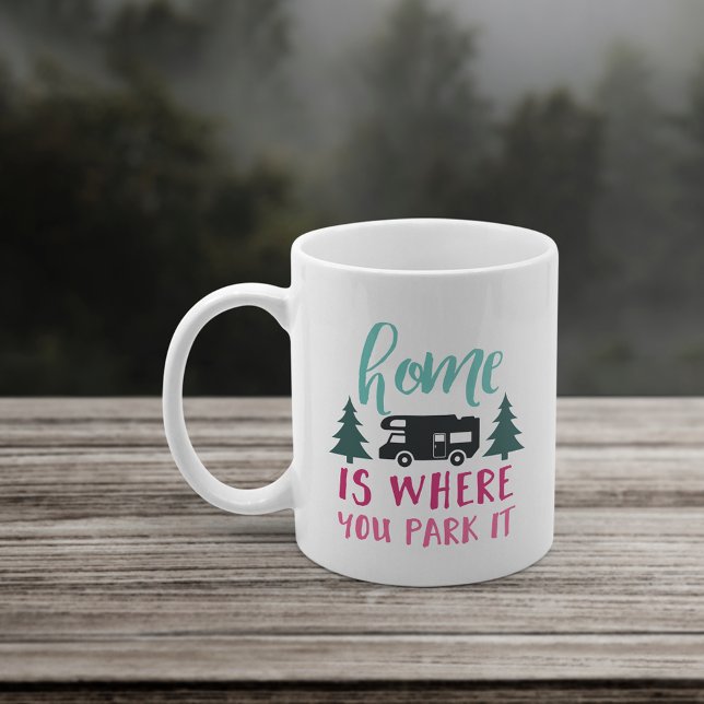 Hemmet är där du parkerar. kaffemugg (Skapare uppladdad)