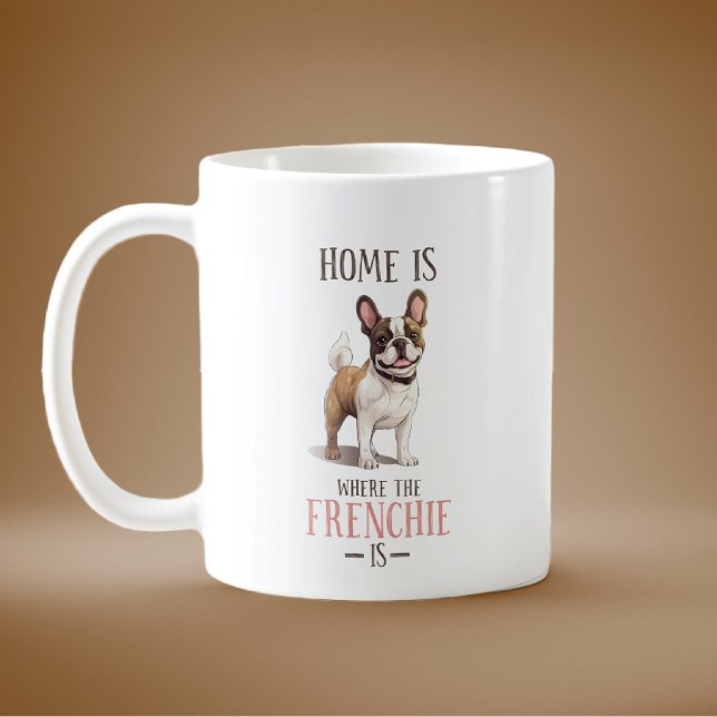 Hemmet är där frenchie är kaffemugg (Skapare uppladdad)