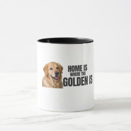 Hemmet är där Golden är – Golden Retriever Mugg
