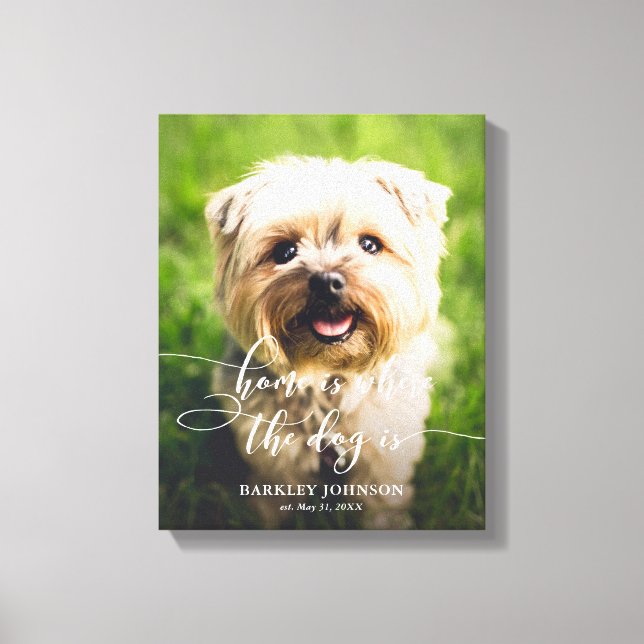 Hemmet är där Hund är Anpassningsbarnas fotoarbets Canvastryck (Framsida)