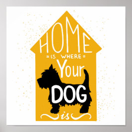 Hemmet är där Hund är Poster