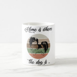 Hemmet är där Hund finns, japansk chin-Hund Kaffemugg