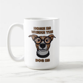 Hemmet är där hunden är kaffemugg