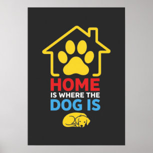 Hemmet är där hunden är poster