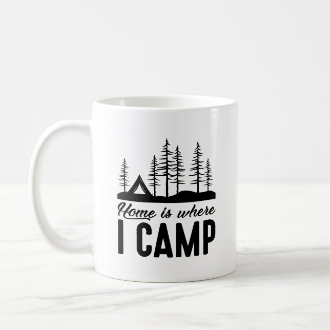 Hemmet är där jag campar kaffemugg (Vänster)