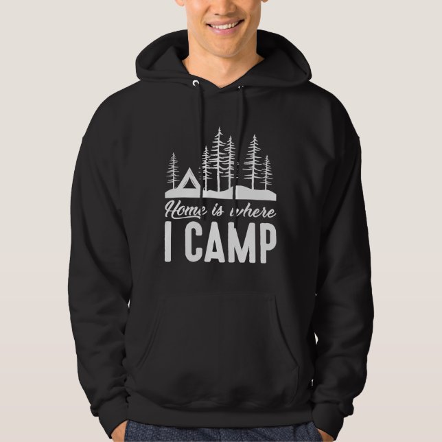 Hemmet är där jag har läger hoodie (Framsida)
